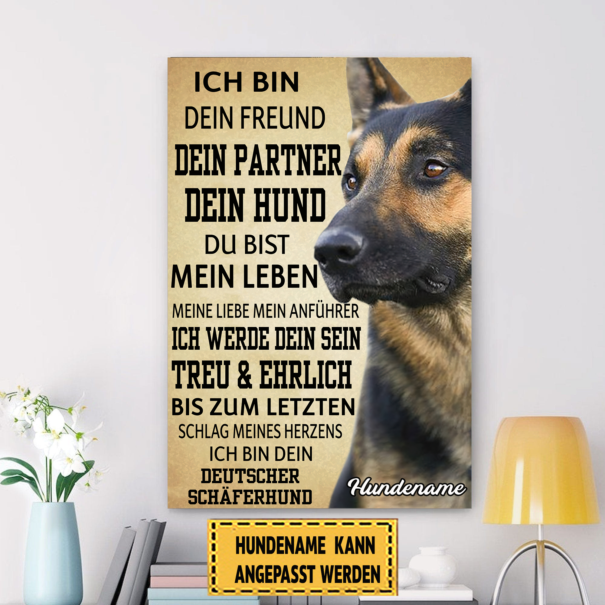 Ich Bin Dein Freund Dein Partner Dein Hund Klassisches Metallschild