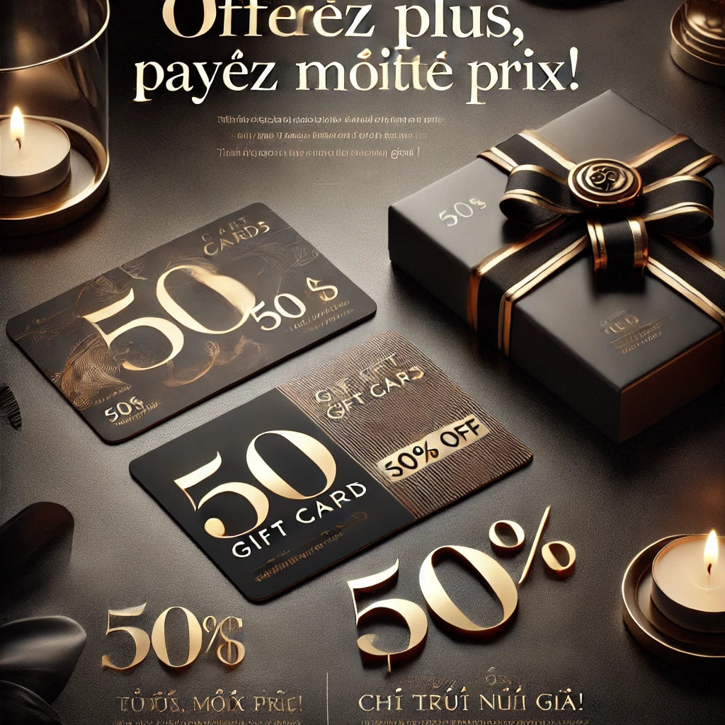 Doublez le Plaisir, Payez Moins! Cartes Cadeaux de €50, €100, et €200 à Prix Réduit!