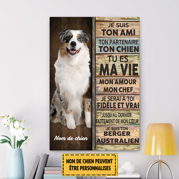 Je suis ton ami, ton partenaire, ton chien. Enseigne métallique classique