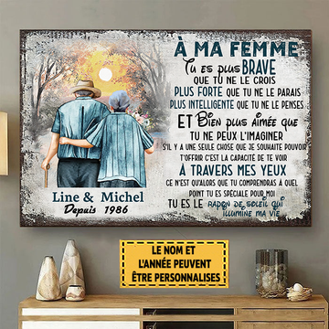 À Ma Femme Tu Es Plus Brave 2 Enseigne Métallique Classique