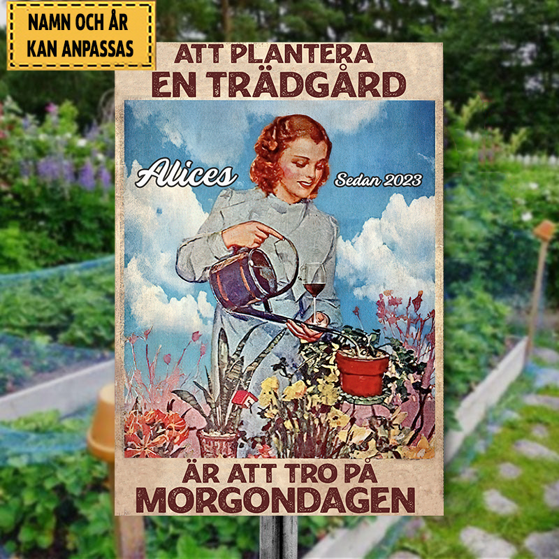 Att Plantera En Trädgård 2 - Klassisk metallskylt