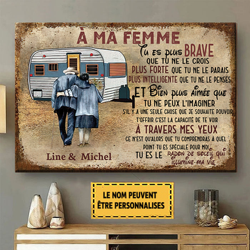 À Ma Femme Tu Es Plus Brave 3 Enseigne Métallique Classique