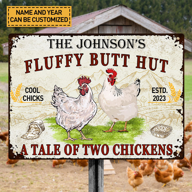 Personalized A Tale Of Two Chickens - Customized Classic Metal Signs