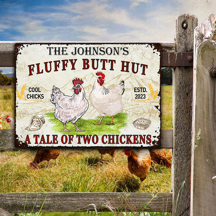 Personalized A Tale Of Two Chickens - Customized Classic Metal Signs