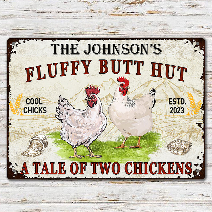 Personalized A Tale Of Two Chickens - Customized Classic Metal Signs