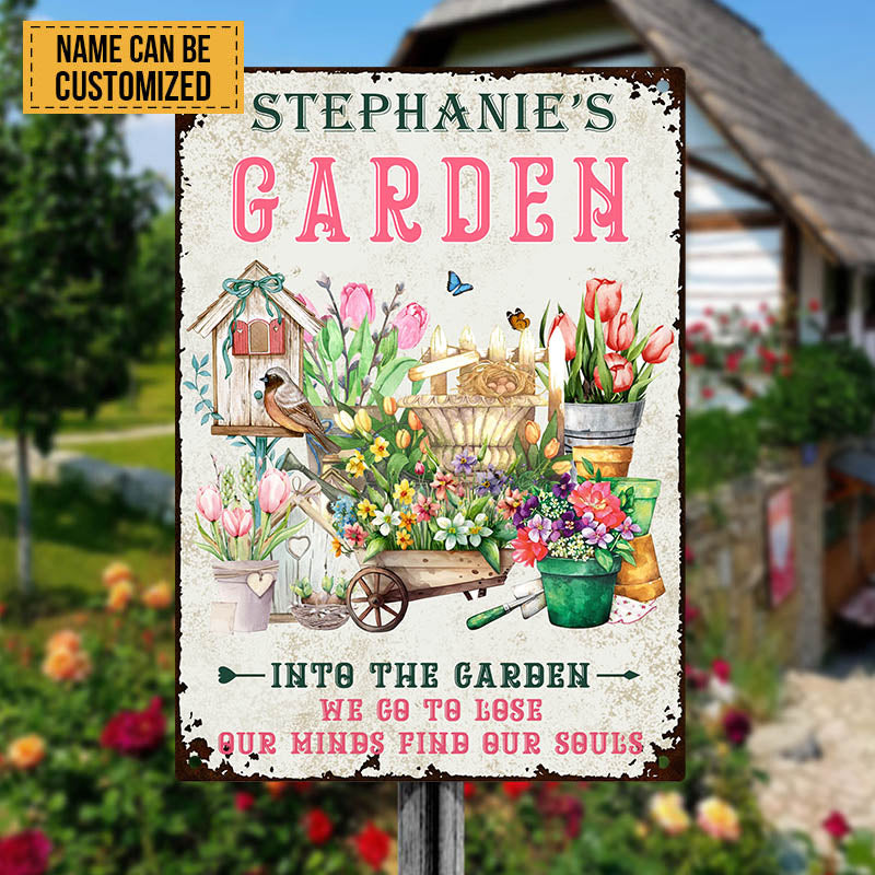 Personalized And Into The Garden We Go Gardening - Customized Classic Metal Signs