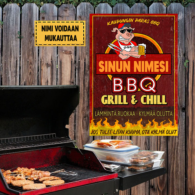 Kaupungin Paras Bbq Klassinen Metallikyltti