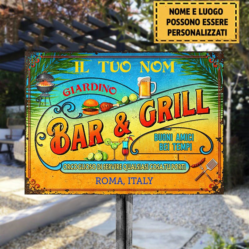 Bar & Grill Buoni Amici Bei Tempi Estate - Classico Segno Di Metallo