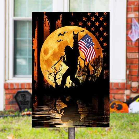 American Bigfoot Halloween Classic Metal Sign