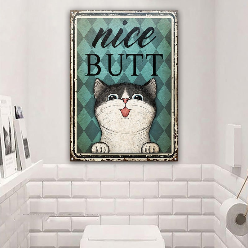 Cat Mint Nice Butt Personalisierte klassische Metallschilder