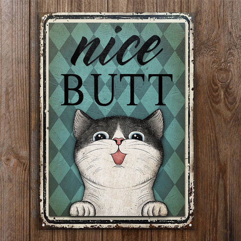 Cat Mint Nice Butt Personalisierte klassische Metallschilder