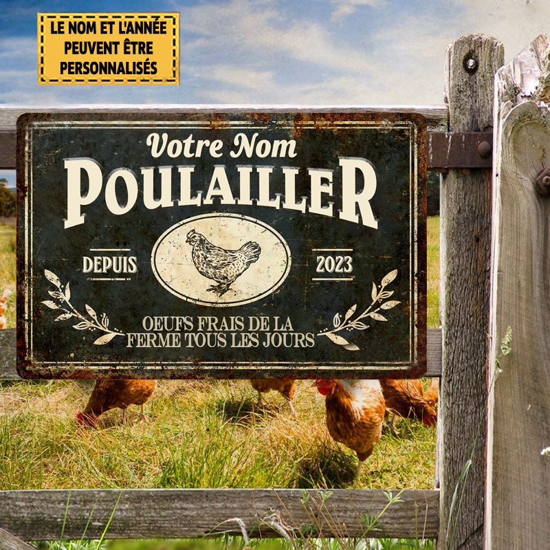 Poulailler Noir Et Blanc Klassischer Metallwein