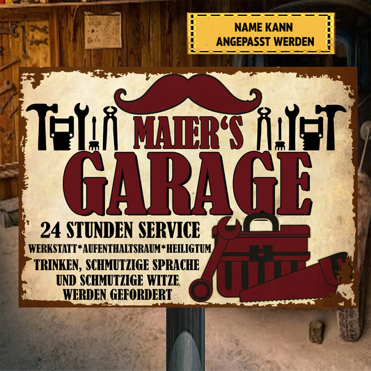 Garage, 24 Stunden Service 2 Klassisches Metallschild