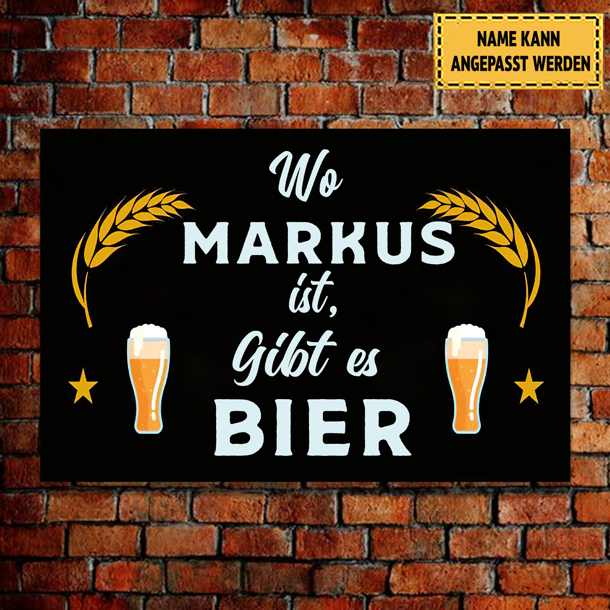 Wo Markus Ist Gibt Es Bier - Klassisches Metallschild