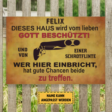 Dieses Haus Wird Vom Lieben Gott Beschützt 3 Klassisches Metallschild
