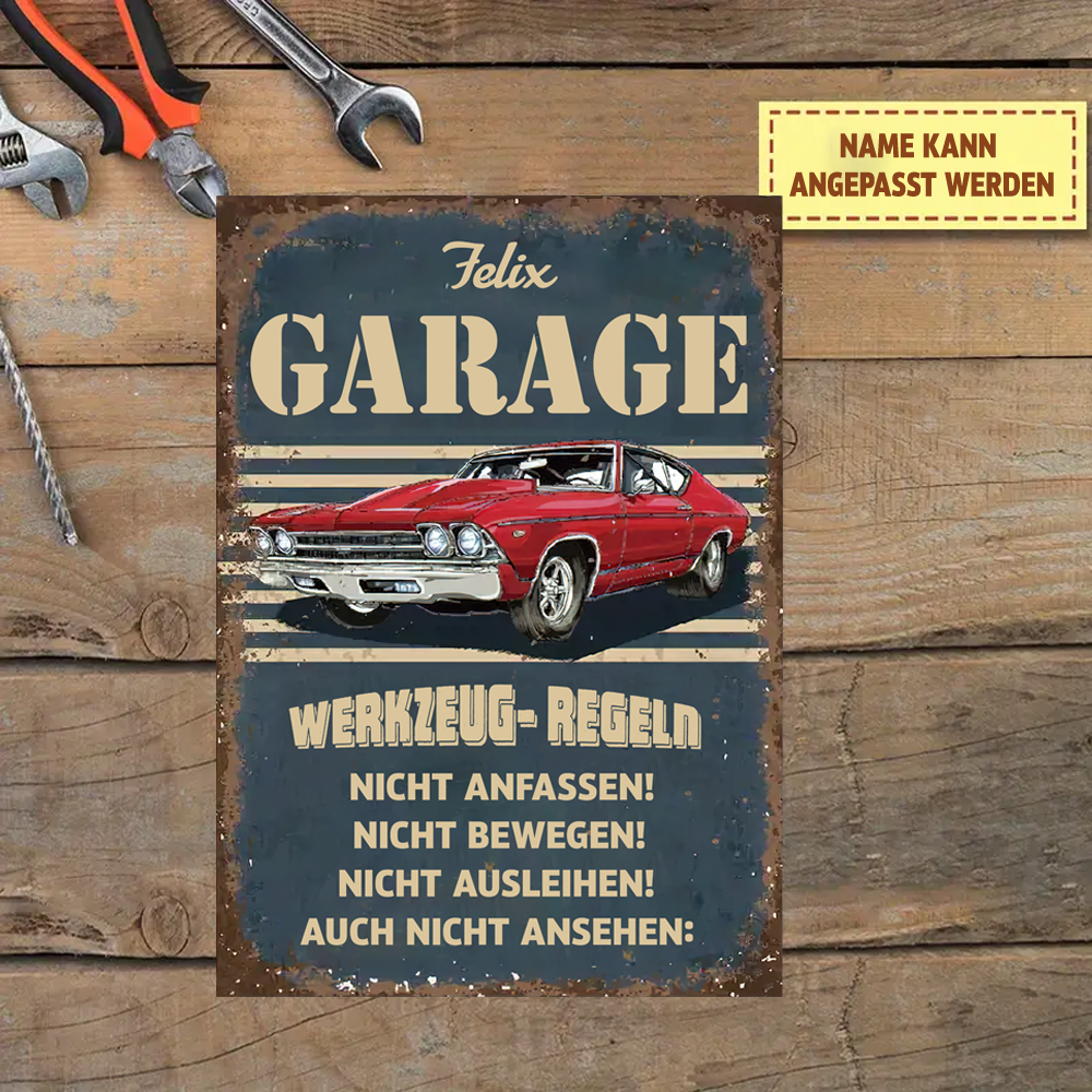 Werkzeug- Regeln Garage Klassisches Metallschild