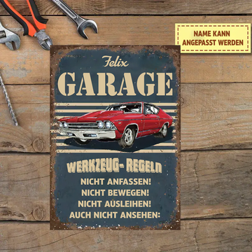 Panneau métallique classique pour garage avec règles d'outils