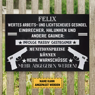 Wertes Arbeits- Und Lichtscheues Gesindel 2 Klassisches Metallschild