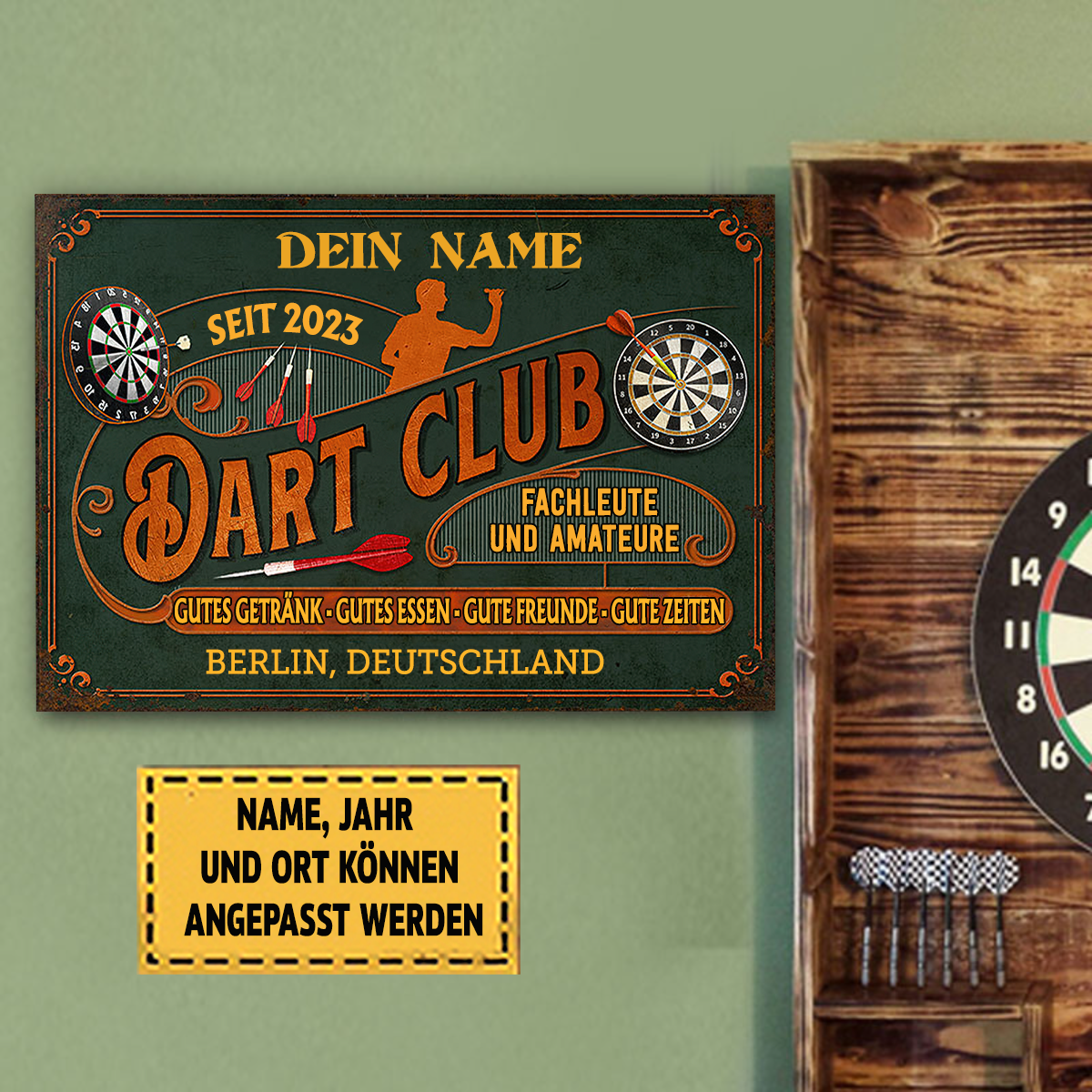 Dart Club Fachleute Und Amateure Klassisches Metallschild