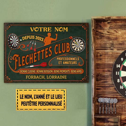 Flechettes Club Professionnels Et Amateurs Enseigne Métallique Classique