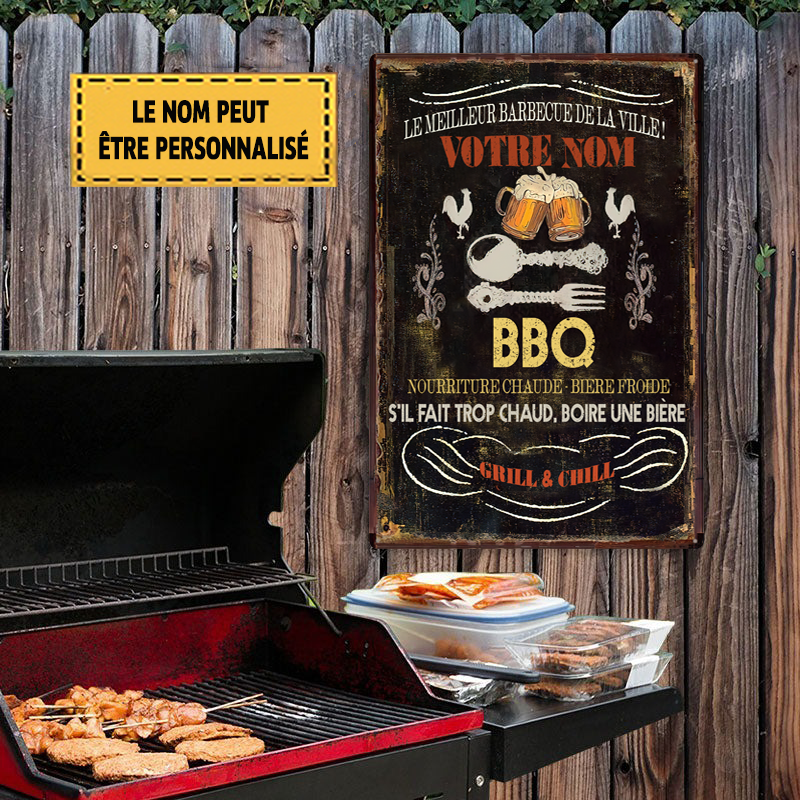 Best BBQ In Town 3 Metal Sign