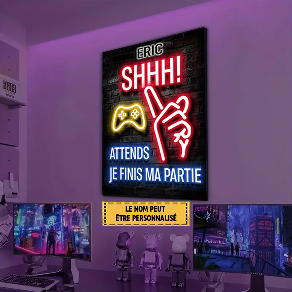 Attends je finis ma partie, Plaque Gamer en Métal