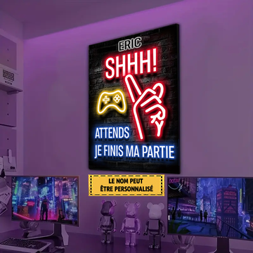 Attends je finis ma partie, Plaque Gamer en Métal