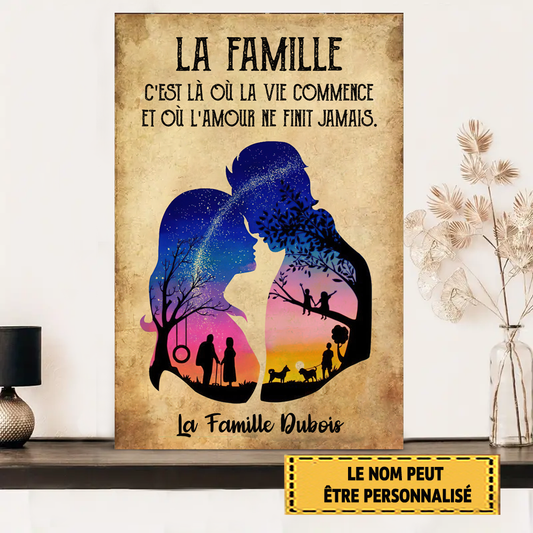 La Famille C'est Là Où La Vie Commence 3 Enseigne En Métal