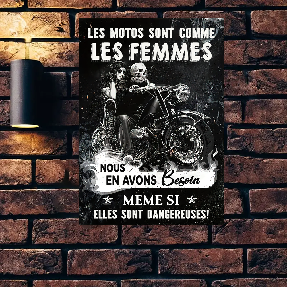 Les Motos Sont Comme Les Femmes 2 Enseigne En Métal