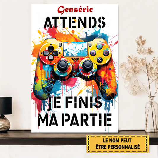 Attends Je Finis Ma Partie 2, Gamer Enseigne En Métal