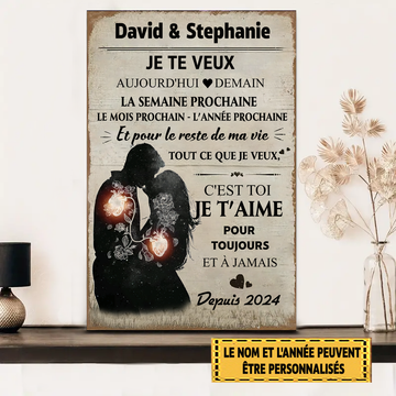 Je Te Veux Aujourd'hui 7 Enseigne En Métal