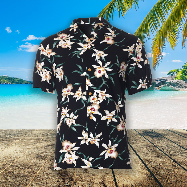 Chemise 3D Tom Selleck Magnum P.I. Star Orchid Hawaii
