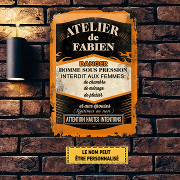 Danger: Man Under Pressure (Metal Sign)