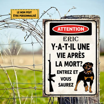 Y-A-T-Il Une Vie Après La Mort, Entrez Et Vous Saurez 3 Enseigne En Métal