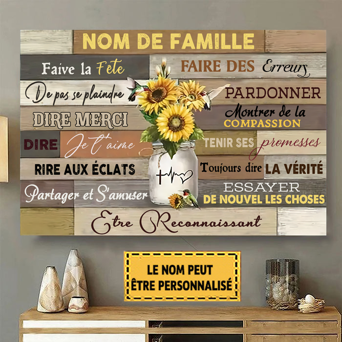 Les règles de la famille 2 Enseigne en métal