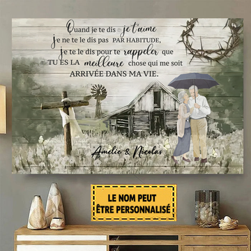Pancarte en métal "Quand je te dis je t'aime"