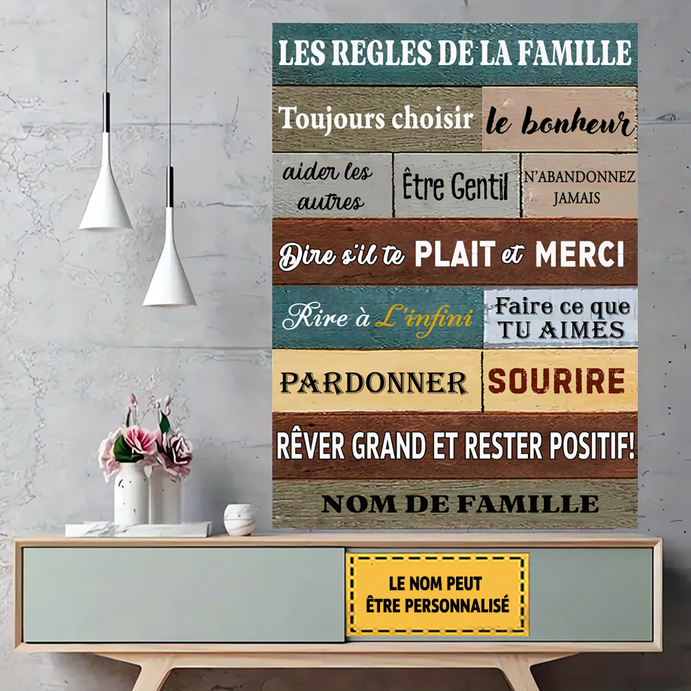 Metal Family Rules Sign