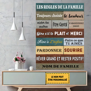 Metal Family Rules Sign
