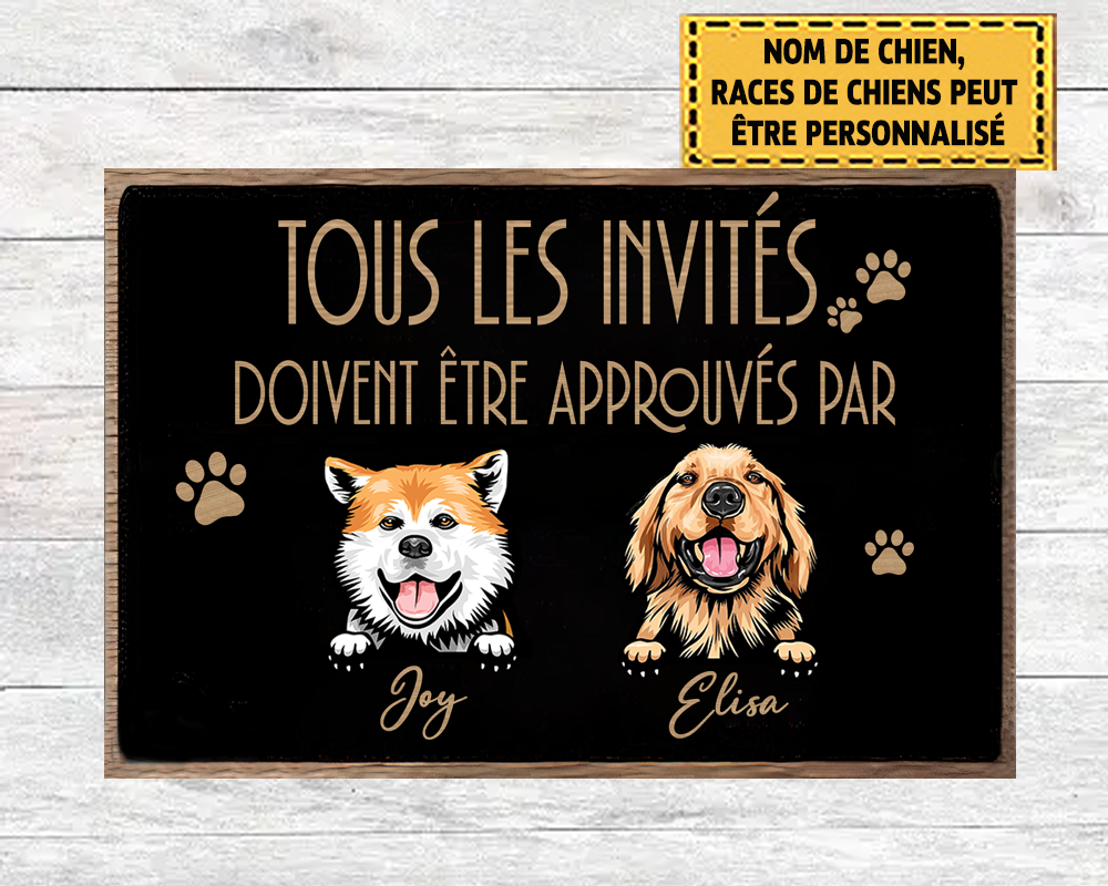 Tous Les Invités Doivent Être Approuvés Par Enseigne Métallique Classique