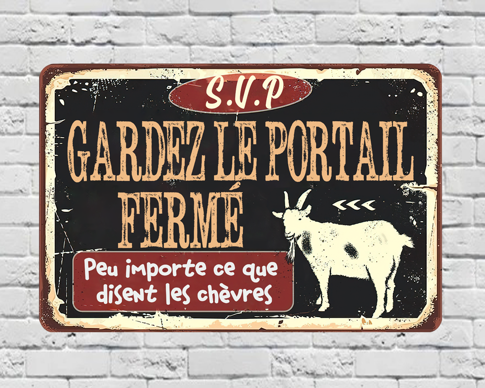 Keep Gate Closed Goats Classic Metal Sign