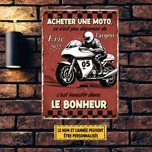 Acheter Une Moto, Ce N'est Pas Dépenser De L'argent 4 Enseigne En Métal