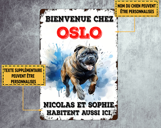 Bienvenue Chez Cane Corso Enseigne En Métal