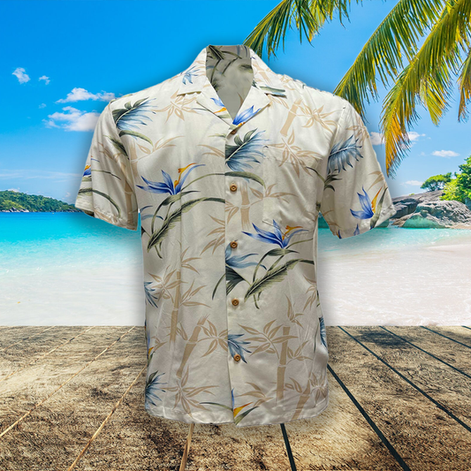 Chemise Hawaïenne Aloha Pour Homme En Rayonne [Paradis Du Bambou]