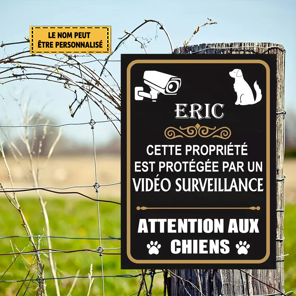 Cette Propriété Est Protégée Par Un Vidéo Surveillance Enseigne En Métal