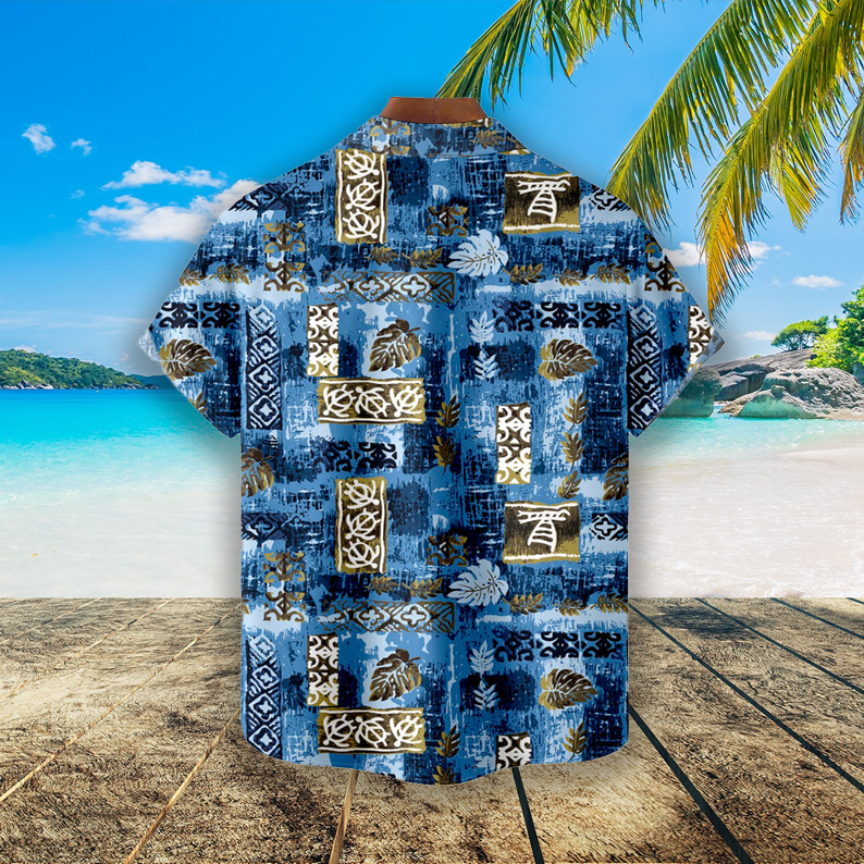 Chemise hawaïenne de plage pour homme à imprimé végétal