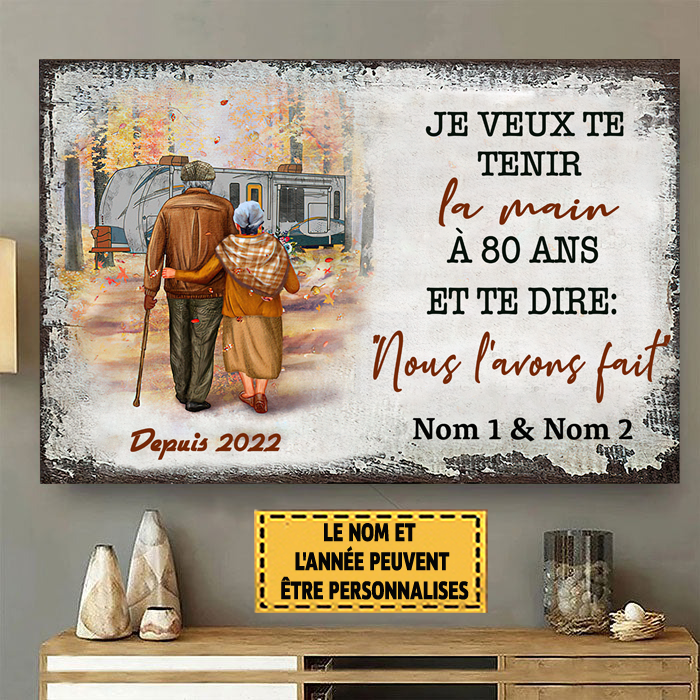 Je veux te tenir la main à 80 ans et te dire 23 Enseigne métallique classique