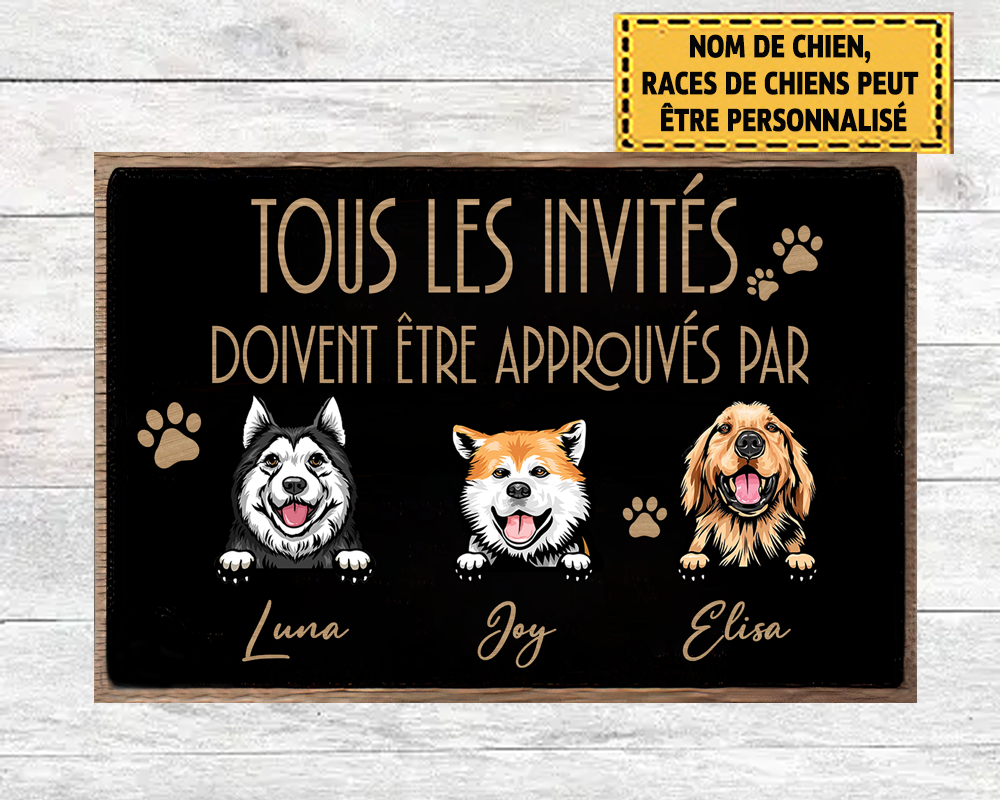 Tous Les Invités Doivent Être Approuvés Par Enseigne Métallique Classique