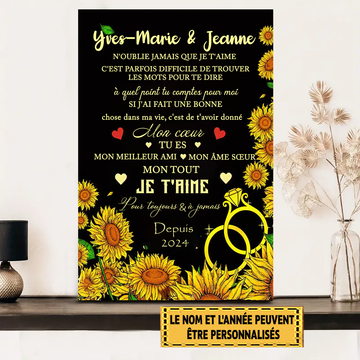 N'oublie Jamais Que Je T'aime 3 Panneaux Muraux En Métal