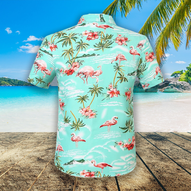 Hawaiian Aloha Shirt for Men with Flamingos