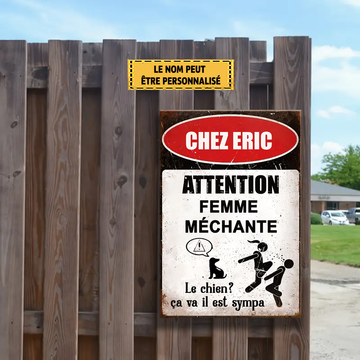 Attention Femme Méchante 2 Metal Sign